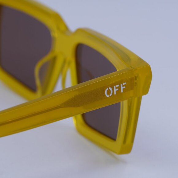 Off-White OERI142 WINDSOR 1864 Sunglasses Yellow Square Frame, Brown Lenses - Picture 4 of 10